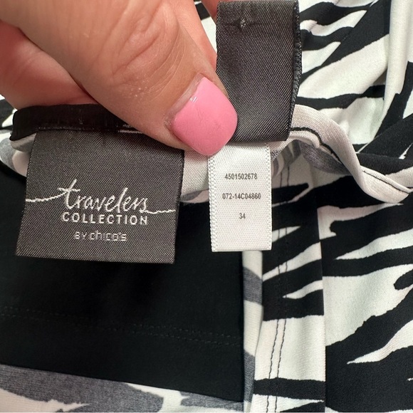 Chico's travelers zebra print tunic with attached cardigan sz 3 (XL 16) - Picture 7 of 10